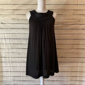 BB Dakota Black Linen A-Line Mini Dress